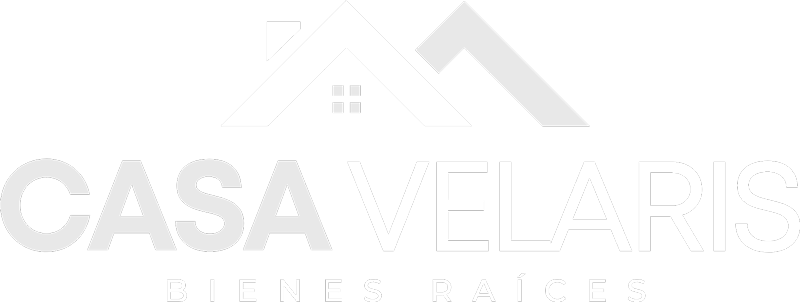 logo casa velaris bienes raices blanco